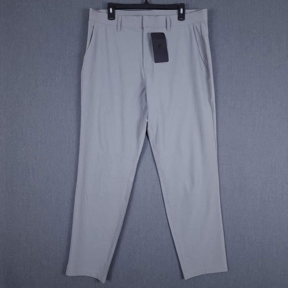 Fabletics The Only Pant Mens 35x32 Gray Classic‎ Fit Flat Front Stretch Chinos